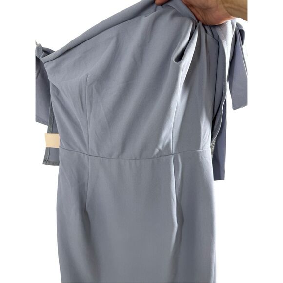 NWT Superdown Jenna One Shoulder Blue Mini Dress Size S Slit Party Cocktail - Picture 6 of 16